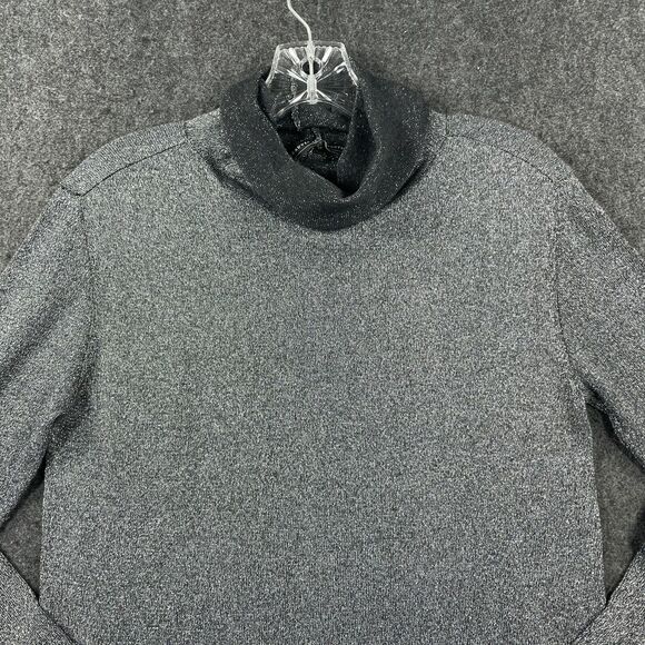 Peruvian Connection Women’s Small Silver Sparkling Metallic Turtleneck - Picture 2 of 8